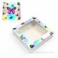 butterfly holographic lash packaging square eyelash boxes